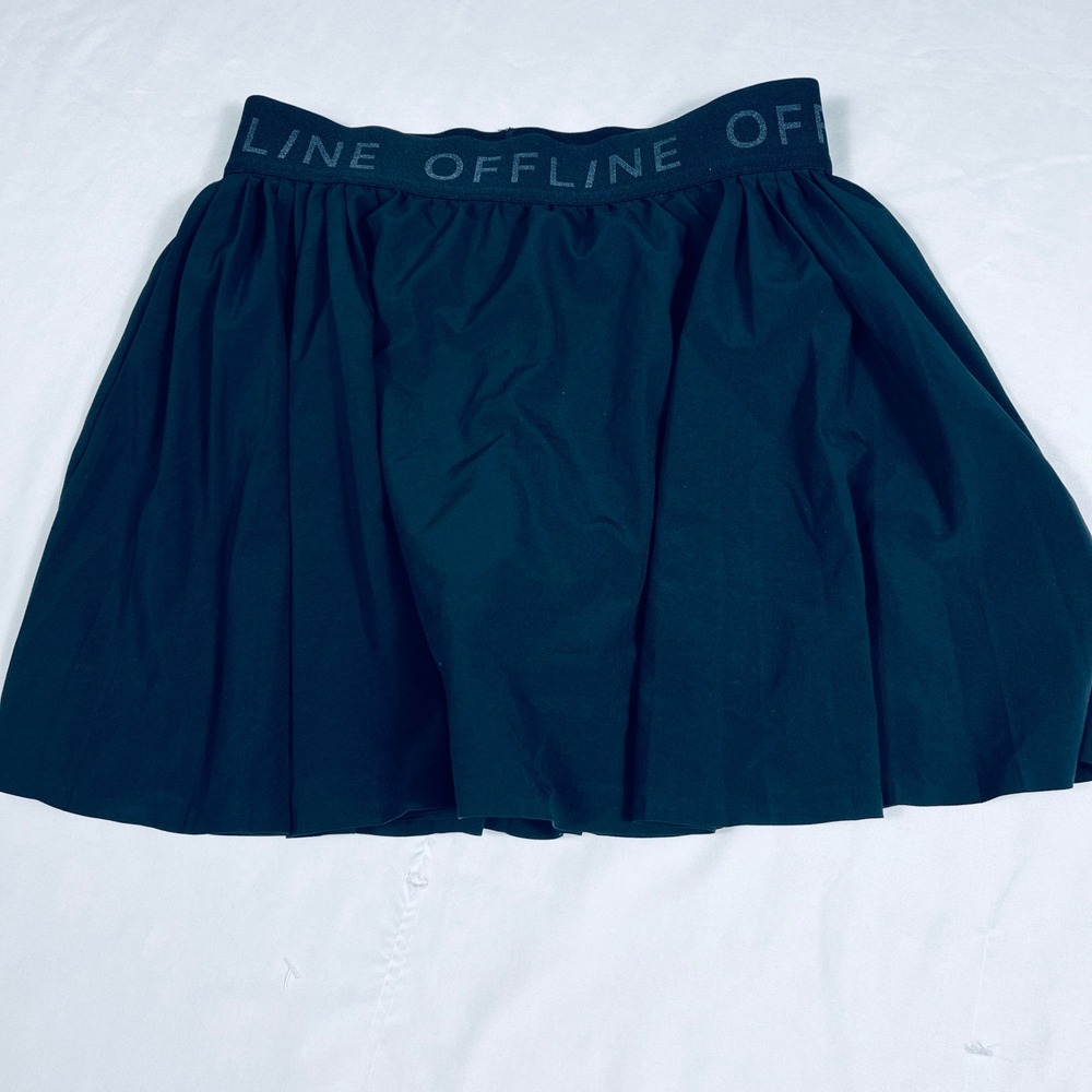 OFFLINE by Aerie Goals Skort XS Black Athletic Tennis Golf Skirt with Shorts